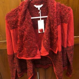 Red Candies fuzzy sweater! Size Large, cardigan